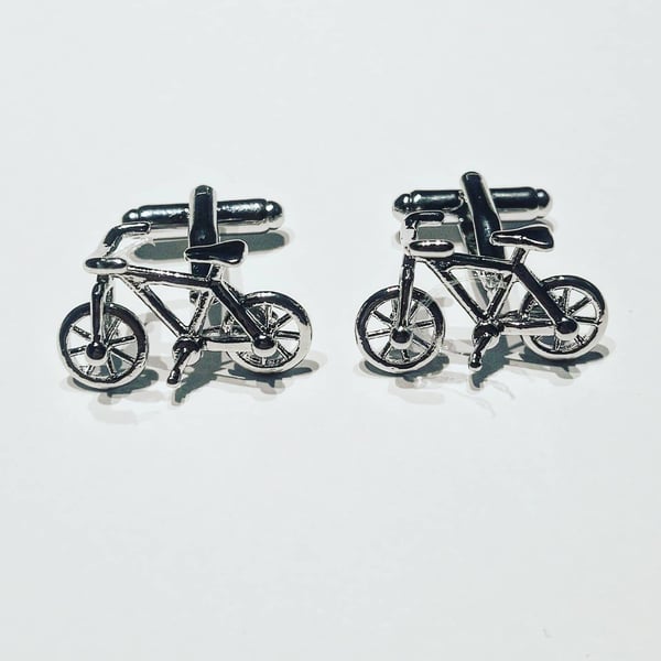 Bicycle Cufflinks Mountain Biker or Cyclist Gift Cuff links Gift Idea Novelty Cy