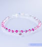 Bracelet in shimmering pink with Swarovski, Sterling Silver & Czech Glass beads - Image 4