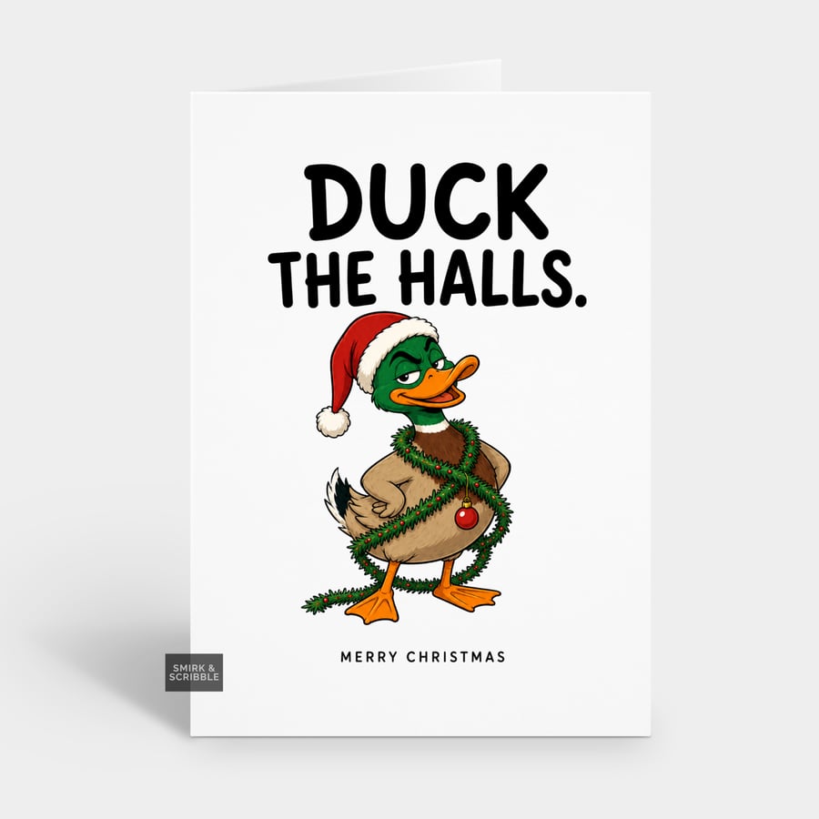 Image of Funny Christmas Card - Duck The Halls
