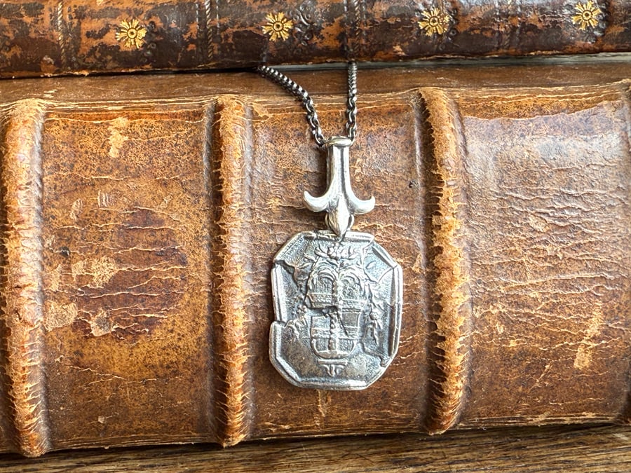 Sterling Silver 'Cracked' Wax Seal Pendant