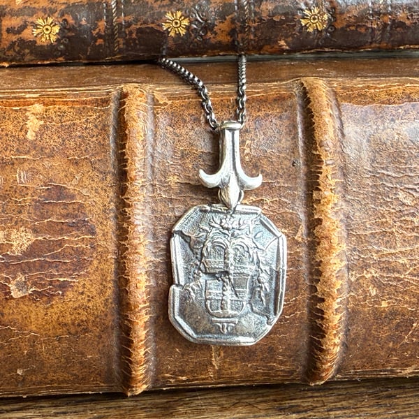 Sterling Silver 'Cracked' Wax Seal Pendant