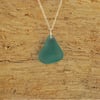 Little aquamarine beach glass pendant