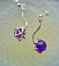 Sterling silver and purple jade stone earings - Image 3