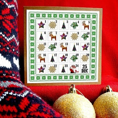 2 Nordic Christmas cards - 'Advent Calendar' for CT