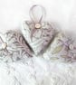 SET OF 3 LAVENDER BAGS - HEART SHAPED, HAND EMBROIDERED, WILLIAM MORRIS - Image 2