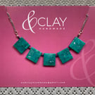 Shimmery Teal and Silver Necklace