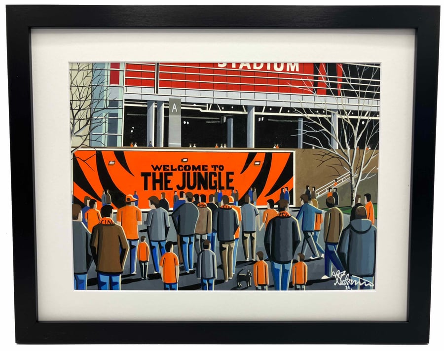 Cincinnati Bengals NFL, Framed, American Football Art Print 14" x 11" Frame 