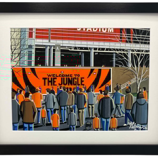 Cincinnati Bengals NFL, Framed, American Football Art Print 14" x 11" Frame 