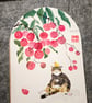 Original Cat Painting on Chinese Xuan Card, Framed, 13cm x 18cm - Image 5