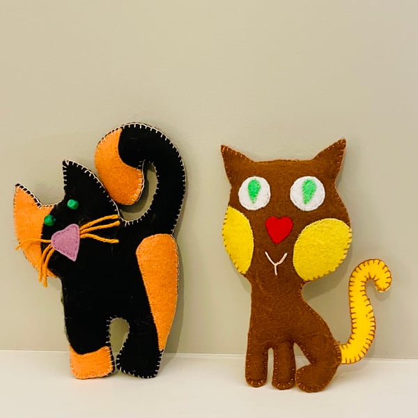 Felt cat home decor