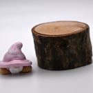 small glass pink gnome keepsake figure
