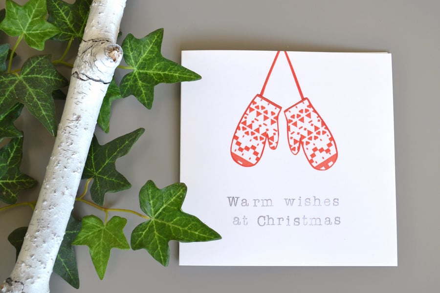Woolly Mittens Christmas Card