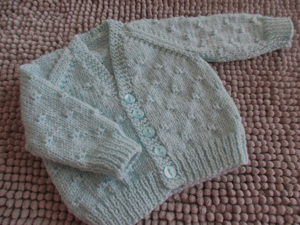 16" Baby Boys Knots V Neck Cardigan