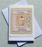 Pretty hand-stitched birthday card made with recycled fabrics - Image 4