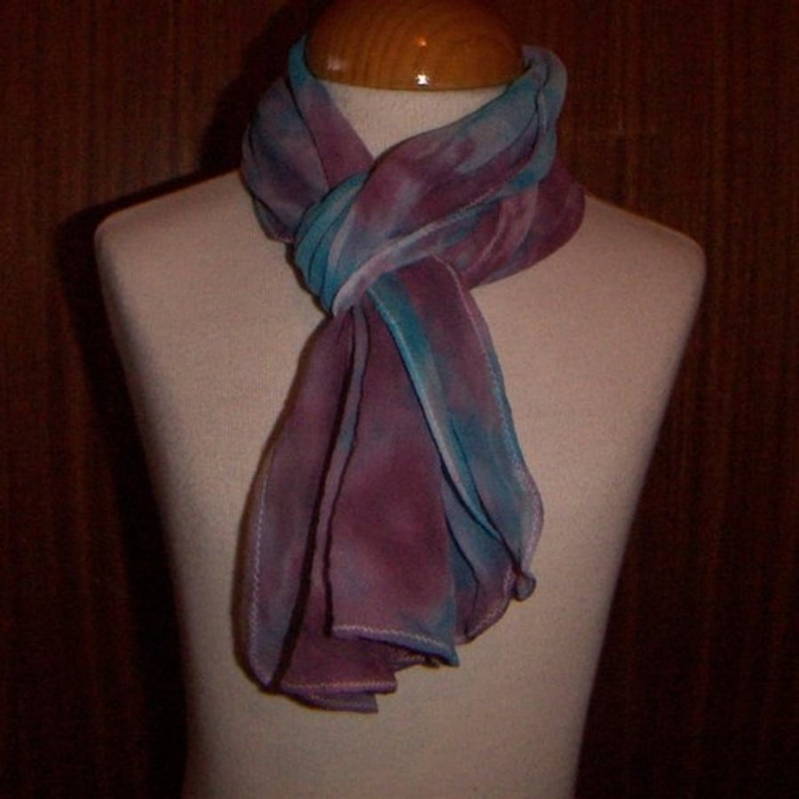 Handmade hand dyed silk chiffon scarf - 'Activist'