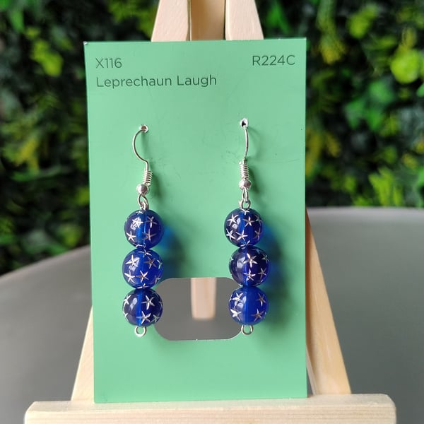 Midnight Blue Sparkly Star earrings