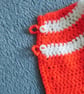 Red and White crochet baby cardigan. Gift for new parents.   - Image 4