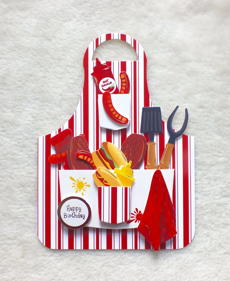 Special BBQ Apron Handmade Birthday Card