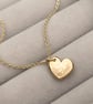 Handmade 9ct solid yellow, rose or white gold heart charm pendant and chain - Image 1