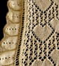 Hand Knitted Lemon Baby Shawl with Heart Lace and Ruffled Edge - Image 9