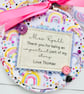 Thank You For Being Part Of My Story,  Rainbow Teacher Gift,  Personalised Hoop  - Image 4