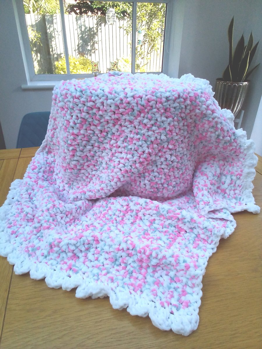 Crocheted baby blanket