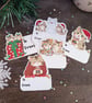 Cat Christmas Stick On Gift Labels - Adhesive Gift Tag Stickers - Monty & Mabel