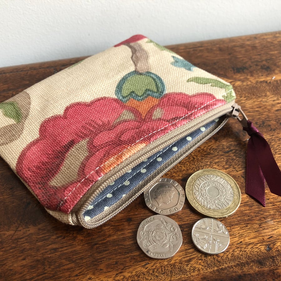 Sanderson linen coin purse