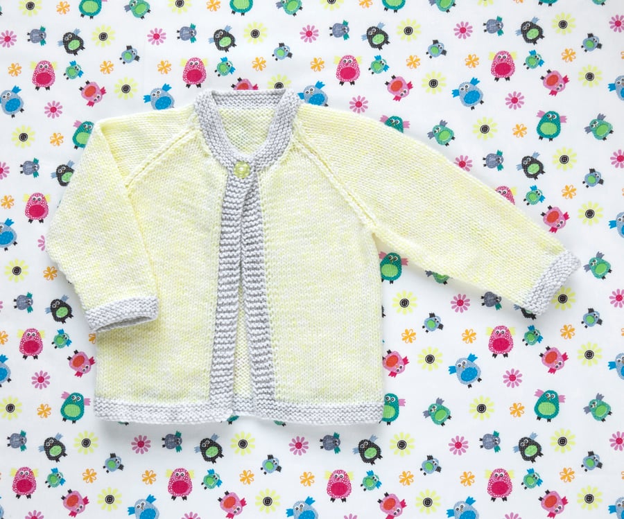 Hand Knit Baby Girls Cardigan.