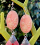 CAMEO TASSEL EARRINGS Blush pink fringe silk resin floral cool gift for her art  - Image 2