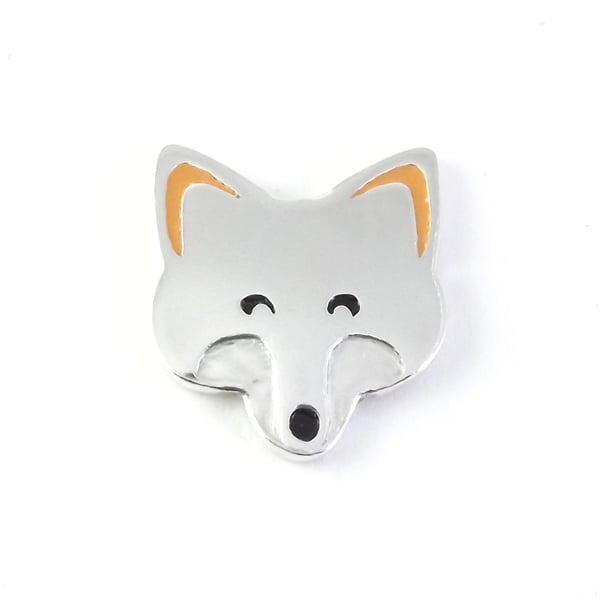 Fox Badge, Lapel Pin, Tie Tack, Handmade Wildlife Gift