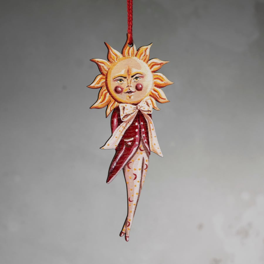Sun man wooden hanging decoration- Cassius the sun