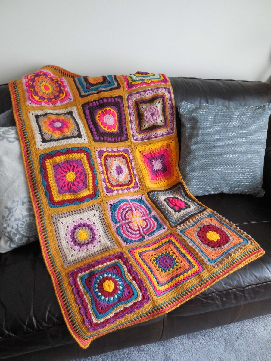 Jewel Tones Crochet Blanket or Throw Sampler