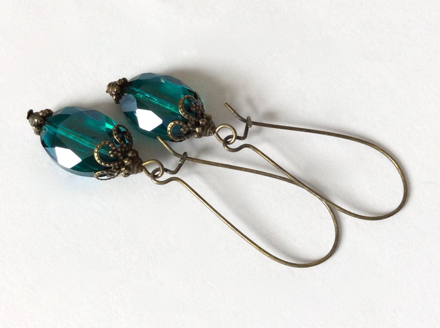 Blue Green Earrings