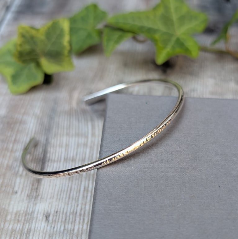 Sterling Silver Textured Cuff Bangle - JBJ5028