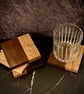 Thick Walnut & Oak Coaster Set of 4 - Rustic Luxury Modern Home Gift -