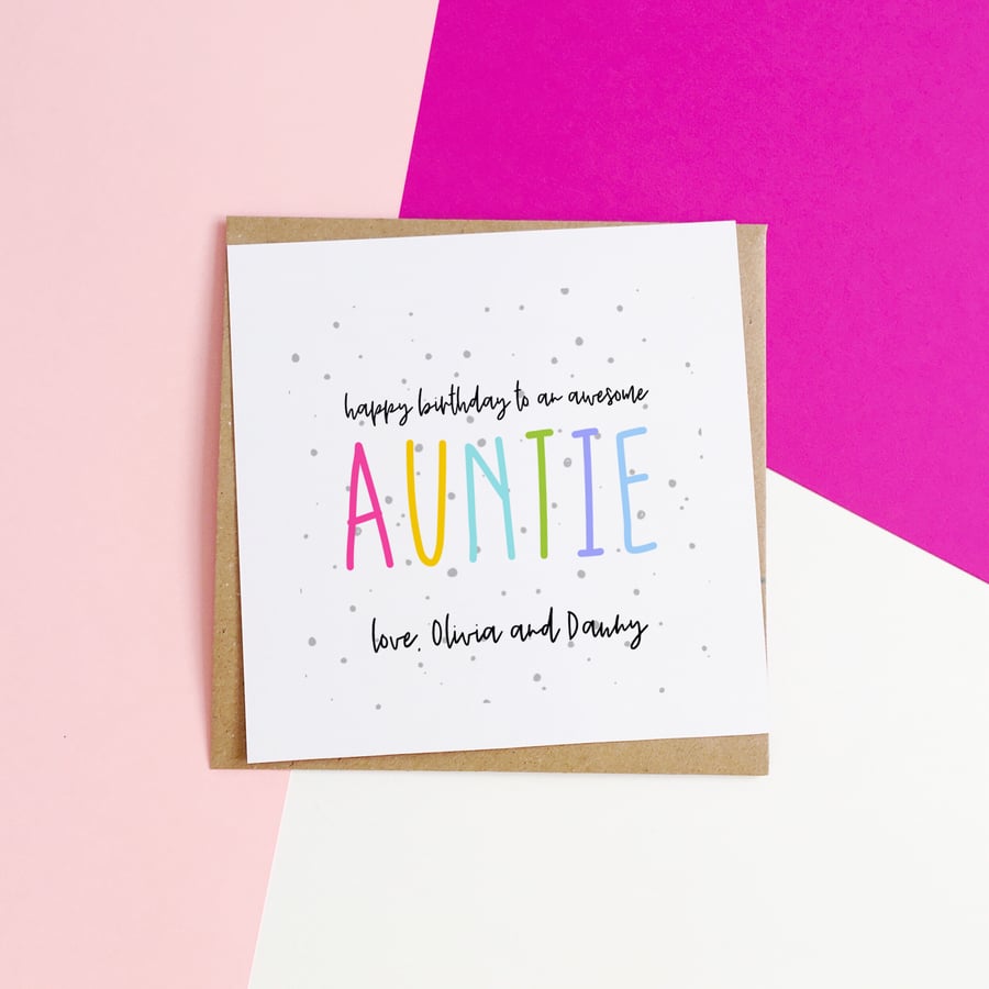 Personalised Auntie Birthday Card