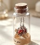 Silver, Turquoise and Orange Earrings in a Message Bottle