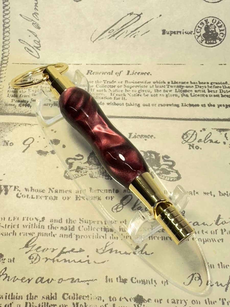 Gold, red & black Whistle Keyring