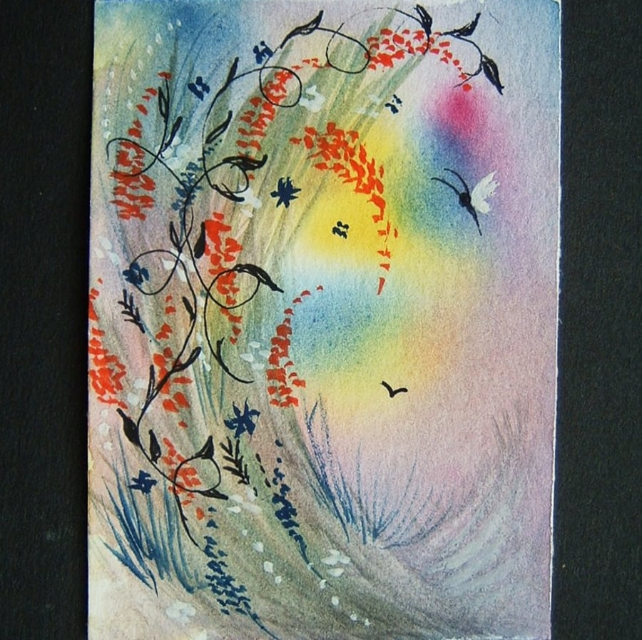 fantasy art painting butterfly original aceo ref 140