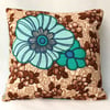Super-Retro Reversible Floral Cushion