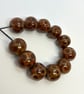 Handmade brown spotted lamp work glass beads - Image 4
