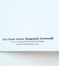Blank Square Greetings Card Kingsand Clock Tower Cornwall From Original Painting - Image 3