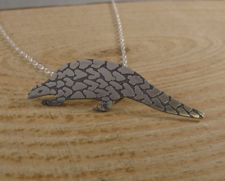 Sterling Silver Pangolin Necklace