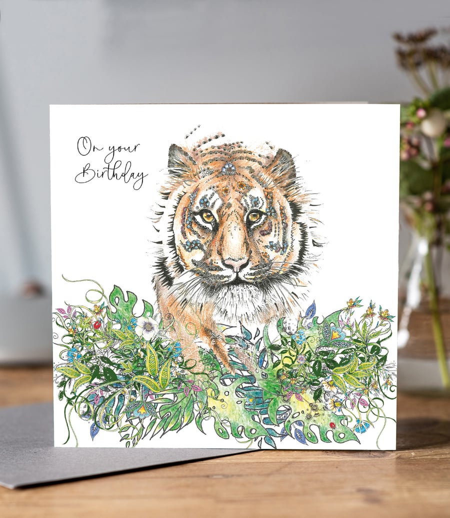 Happy Birthday Tiger Greeting Card