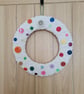 Cream Fluffy Rainbow Button Wreath - Colourful All Year Round Handmade Decor