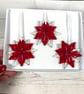 Red fused glass Christmas  snowflake decoration - Image 2