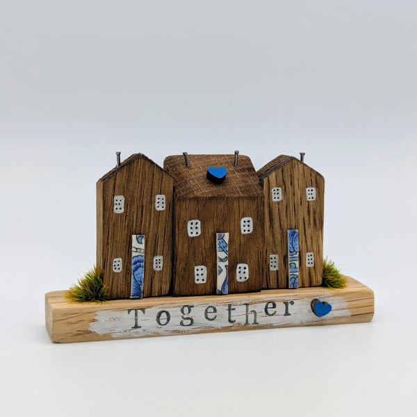 Handmade Tiny Oak Cottage Home Decor 'Together'