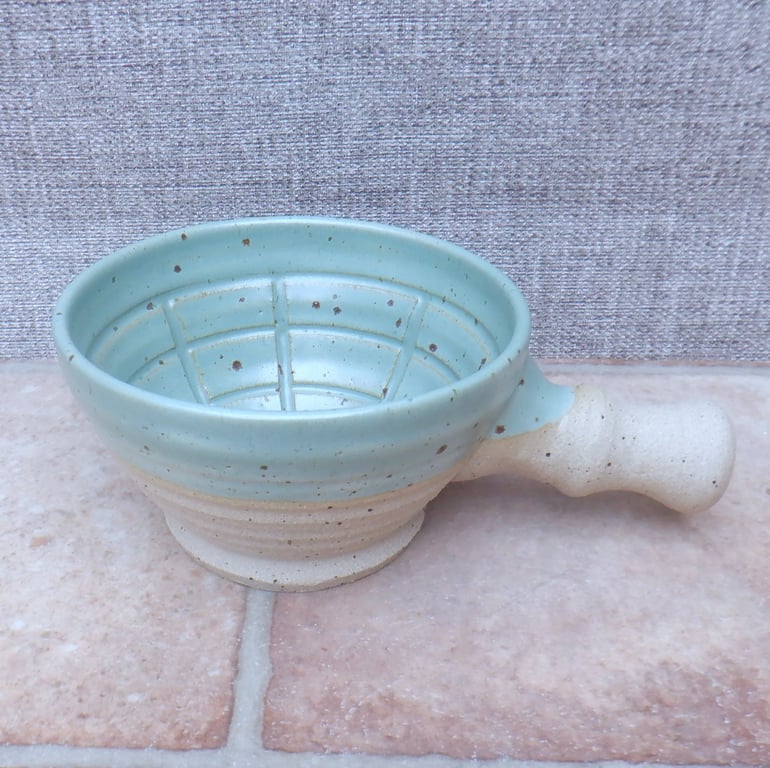 Apothecary shaving lather soap bowl shave hand thrown in stoneware pottery