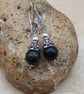 Green Jade cone earrings. 2nd anniversary gemstone - Image 1